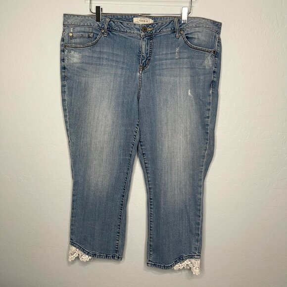 torrid Denim - Torrid Skinny Crop Ankle Lace Hem Detail Size 22 #25